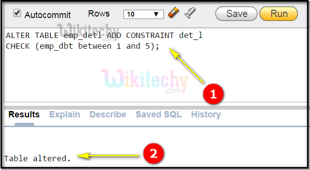  oracle check alter query